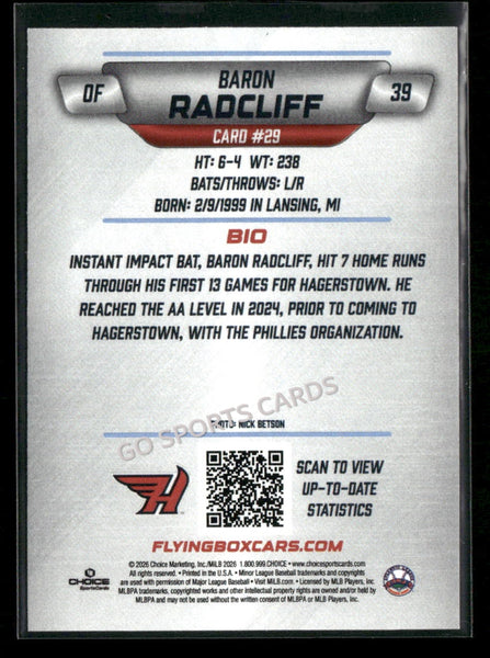2026 Hagerstown Flying Boxcars Baron Radcliff