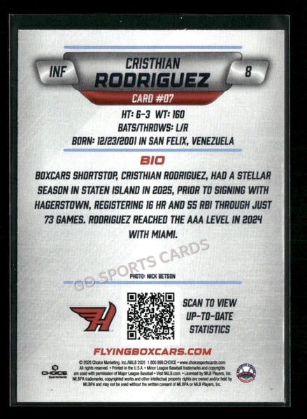 2026 Hagerstown Flying Boxcars Cristhian Rodriguez