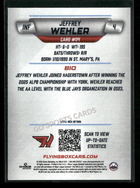 2026 Hagerstown Flying Boxcars Jeffrey Wehler
