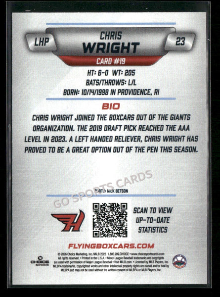 2026 Hagerstown Flying Boxcars Chris Wright
