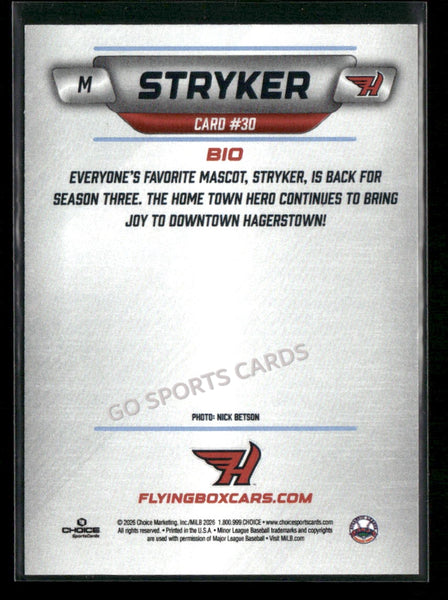 2026 Hagerstown Flying Boxcars Stryker Mascot
