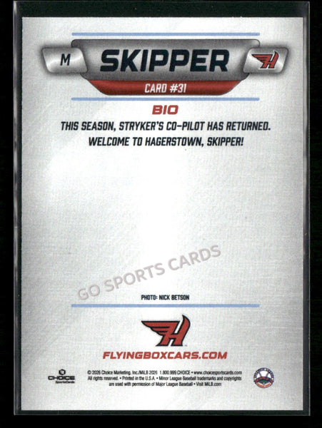 2026 Hagerstown Flying Boxcars Skipper Mascot