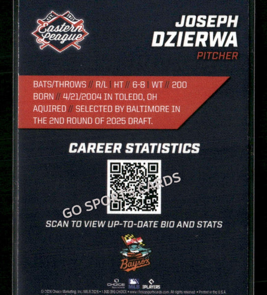 2026 Eastern League Top Prospects 2nd Joseph Dzierwa