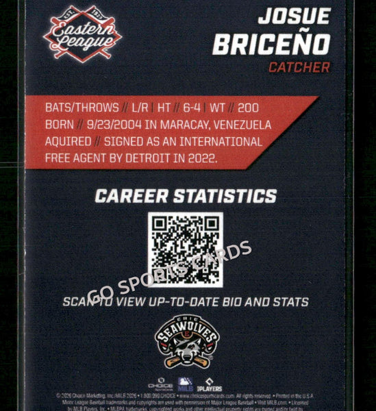 2026 Eastern League Top Prospects 2nd Josue Briceno