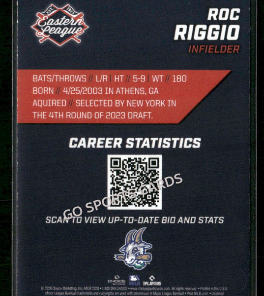 2026 Eastern League Top Prospects 2nd Roc Riggio