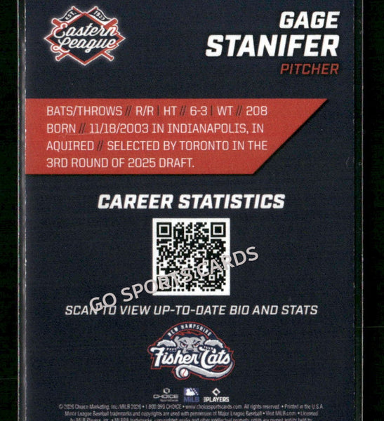 2026 Eastern League Top Prospects 2nd Gage Stanifer