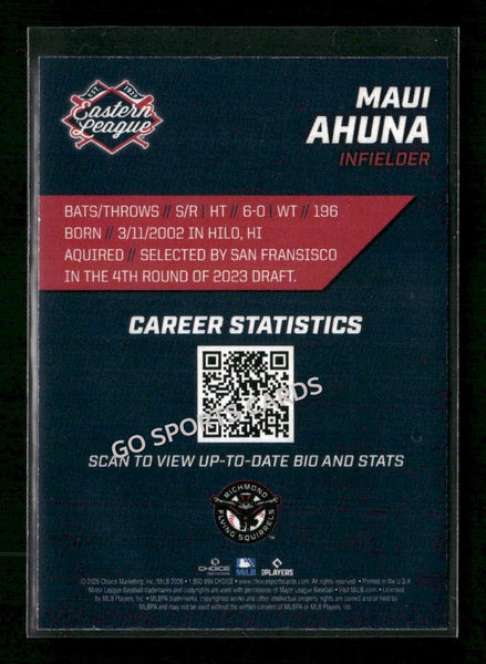 2026 Eastern League Top Prospects 2nd Maui Ahuna CORRECT