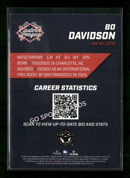 2026 Eastern League Top Prospects 2nd Bo Davidson
