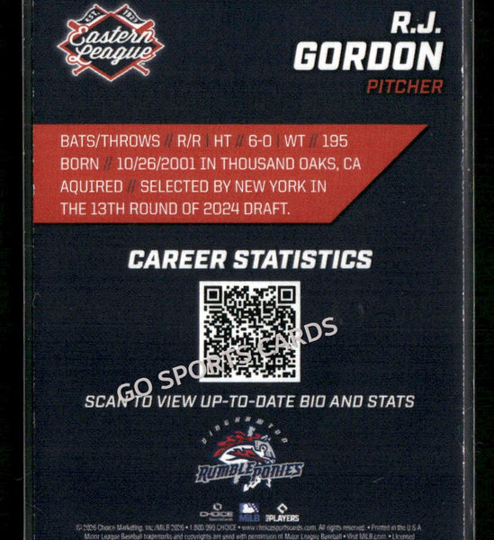 2026 Eastern League Top Prospects 2nd RJ Gordon