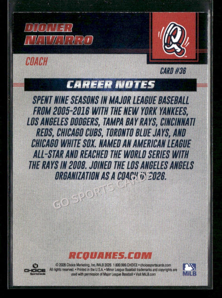 2026 Rancho Cucamonga Quakes Dioner Navarro