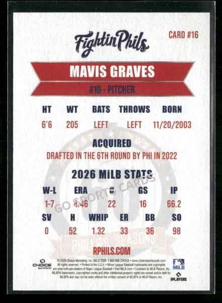 2026 Reading Phils 3rd Mavis Graves
