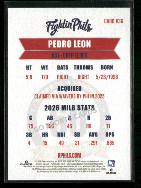 2026 Reading Phils 3rd Pedro Leon