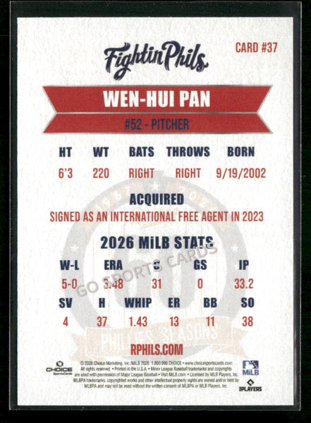 2026 Reading Phils 3rd Wen Hui Pan