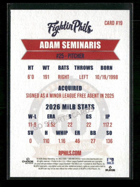 2026 Reading Phils 3rd Adam Seminaris
