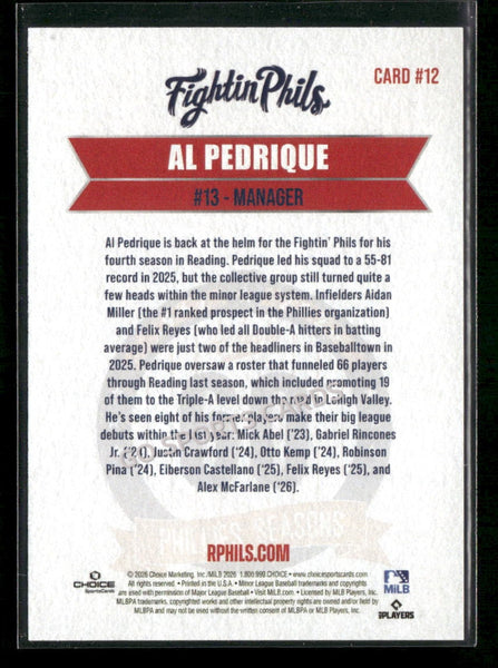 2026 Reading Phils 3rd Al Pedrique