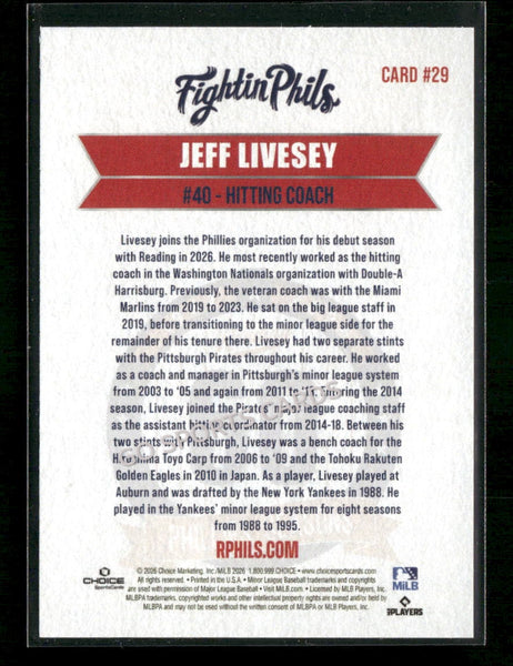 2026 Reading Phils 3rd Jeff Livesey