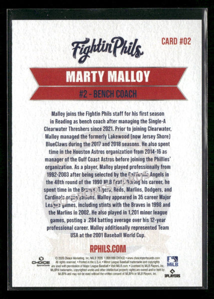 2026 Reading Phils 3rd Marty Malloy