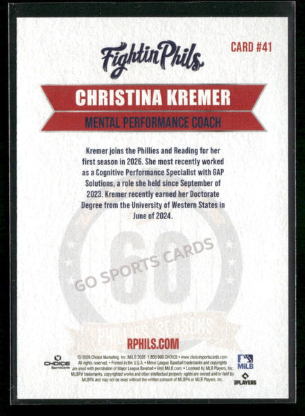 2026 Reading Phils 3rd Christina Kremer