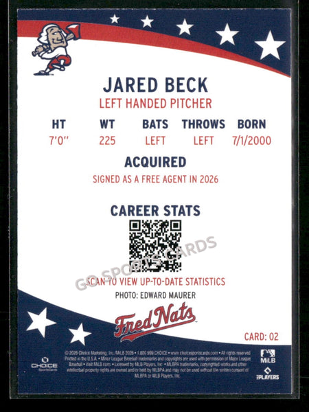 2026 Fredericksburg Nationals Jared Beck
