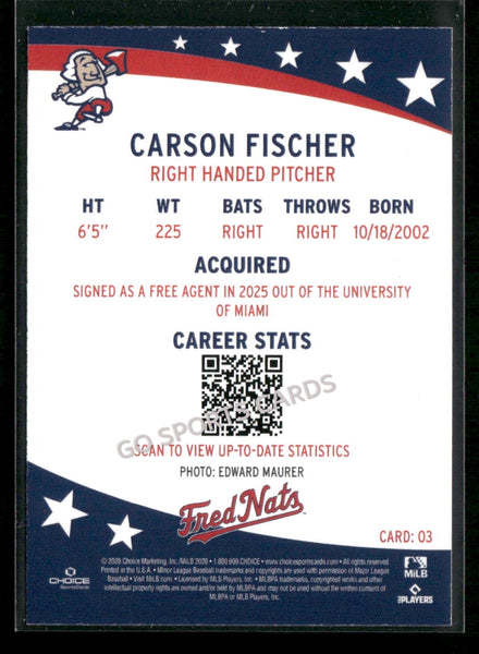 2026 Fredericksburg Nationals Carson Fischer