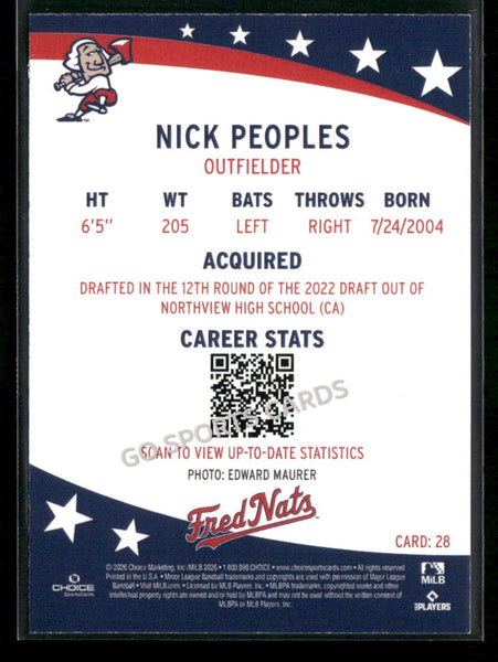 2026 Fredericksburg Nationals Nick Peoples