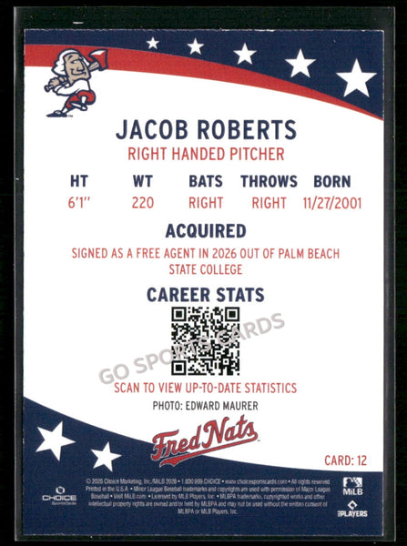 2026 Fredericksburg Nationals Jacob Roberts