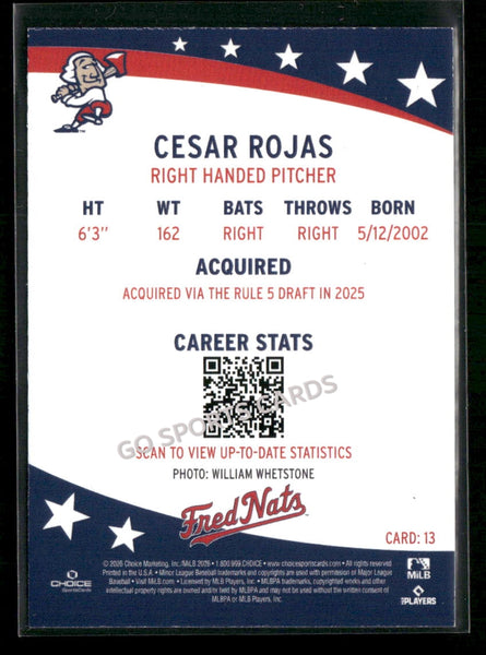 2026 Fredericksburg Nationals Cesar Rojas