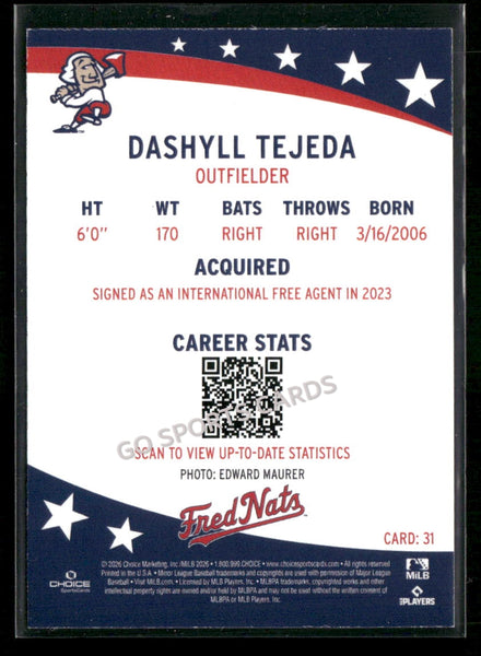 2026 Fredericksburg Nationals Dashyll Tejeda