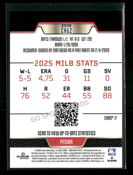 2026 El Paso Chihuahuas Omar Cruz