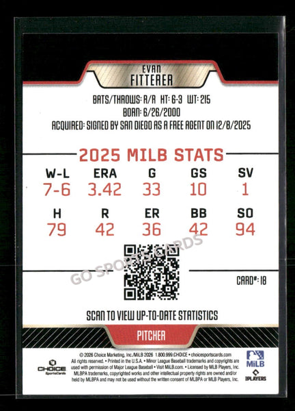 2026 El Paso Chihuahuas Evan Fitterer