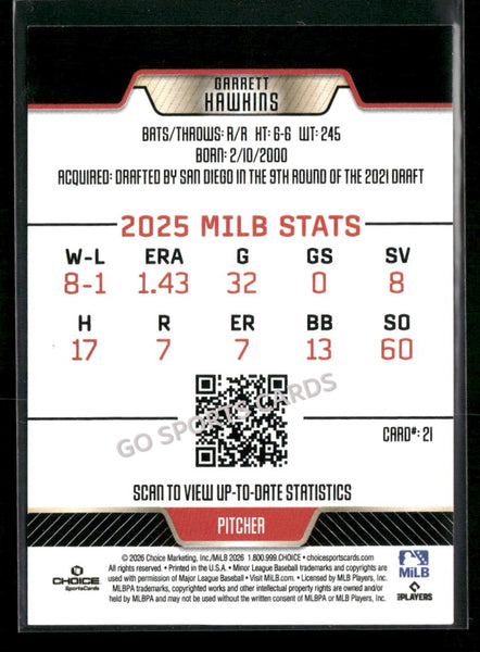 2026 El Paso Chihuahuas Garrett Hawkins