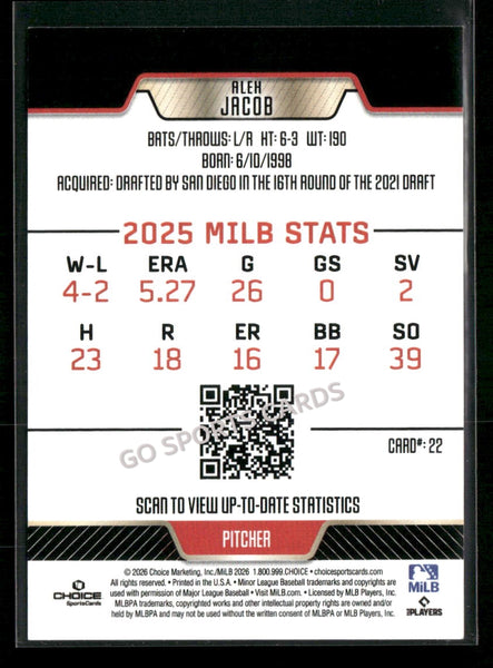 2026 El Paso Chihuahuas Alek Jacob