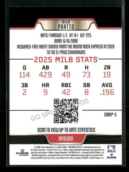 2026 El Paso Chihuahuas Nick Pratto