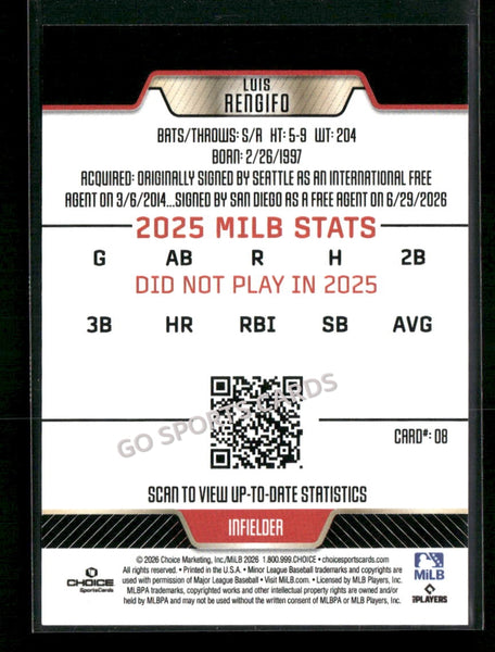 2026 El Paso Chihuahuas Luis Rengifo