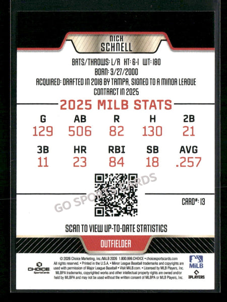 2026 El Paso Chihuahuas Nick Schnell