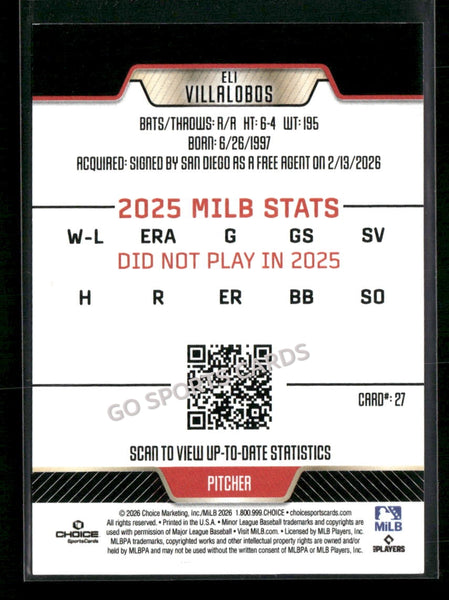 2026 El Paso Chihuahuas Eli Villalobos