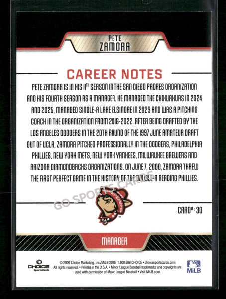 2026 El Paso Chihuahuas Pete Zamora