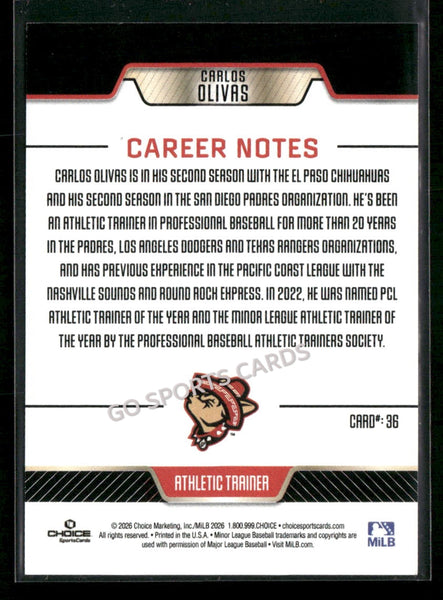 2026 El Paso Chihuahuas Carlos Olivas