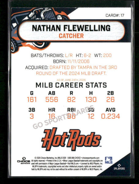 2026 Bowling Green Hot Rods Nathan Flewelling