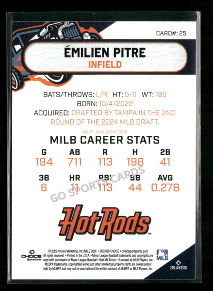 2026 Bowling Green Hot Rods Emilien Pitre