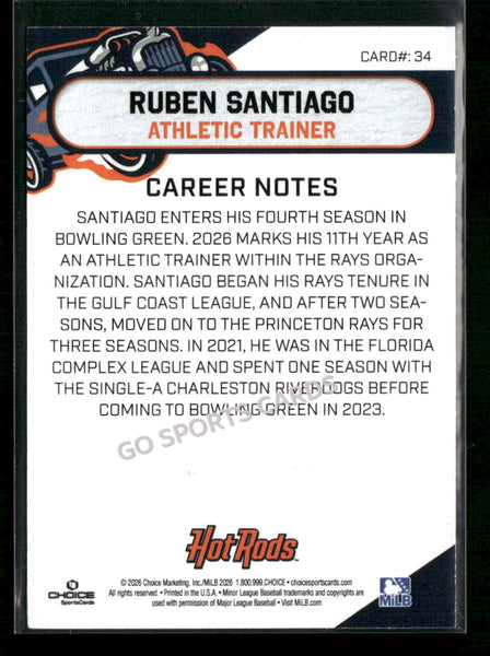 2026 Bowling Green Hot Rods Ruben Santiago