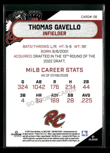 2026 Sacramento River Cats Thomas Gavello