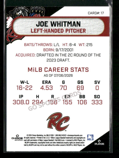2026 Sacramento River Cats Joe Whitman
