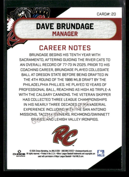 2026 Sacramento River Cats Dave Brundage