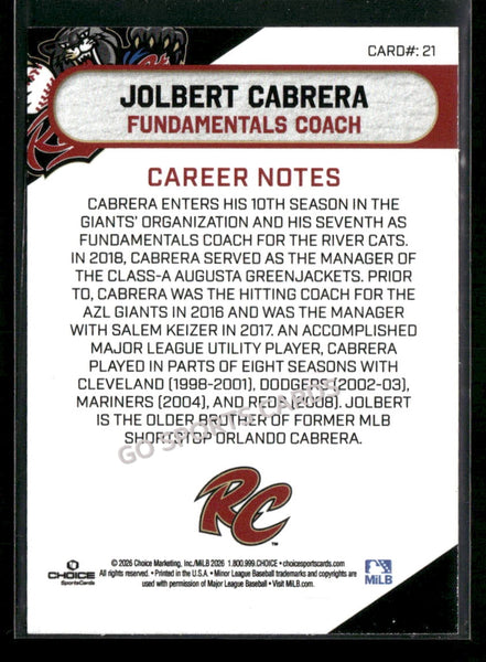 2026 Sacramento River Cats Jolbert Cabrera
