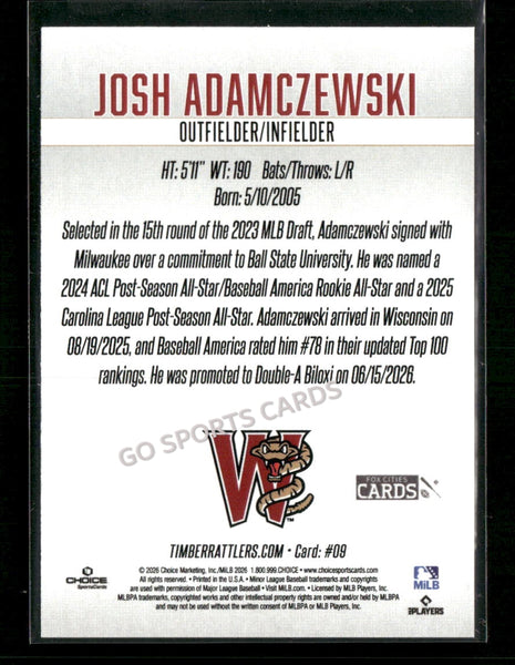 2026 Wisconsin Timber Rattlers SGA Josh Adamczewski