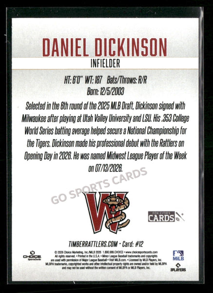 2026 Wisconsin Timber Rattlers SGA Daniel Dickinson