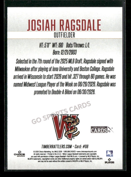 2026 Wisconsin Timber Rattlers SGA Josiah Ragsdale