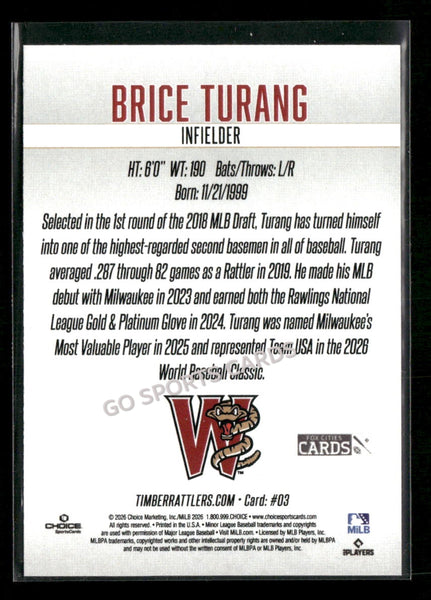 2026 Wisconsin Timber Rattlers SGA Brice Turang