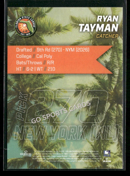 2026 Florida League Fresh Faces Top Prospects Ryan Tayman